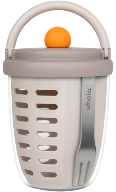 보이오 후르츠팟 과일 샐러드 간식 직장인 도시락통 밀프랩 비즈 푸르트 컵, 1개, 초코베이지