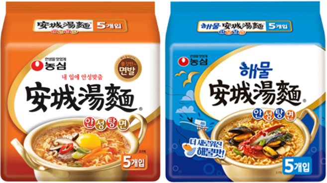 농심 안성탕면5개+해물안성탕면5개, 10개