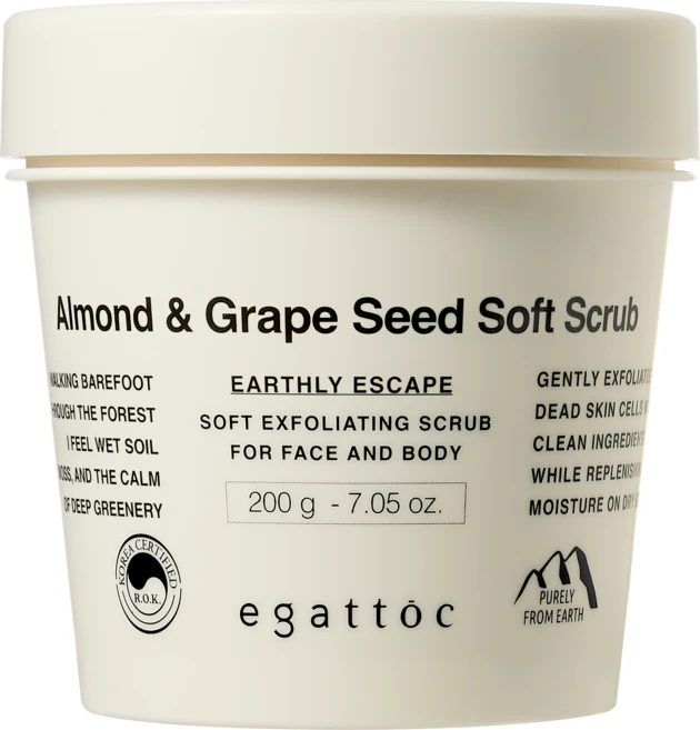 에가톳 아몬드 앤 그레이프 씨드 소프트 스크럽, 1개, 200g - 쿠팡