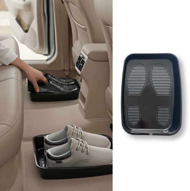 차량용 플라스틱 간편 신발 정리대 트레이, 1개, 블랙