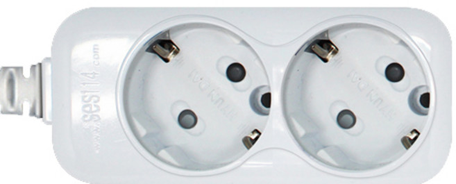 현대일렉트릭 안전한 국내산 일반 16A 2구 멀티탭, 화이트, 1개
