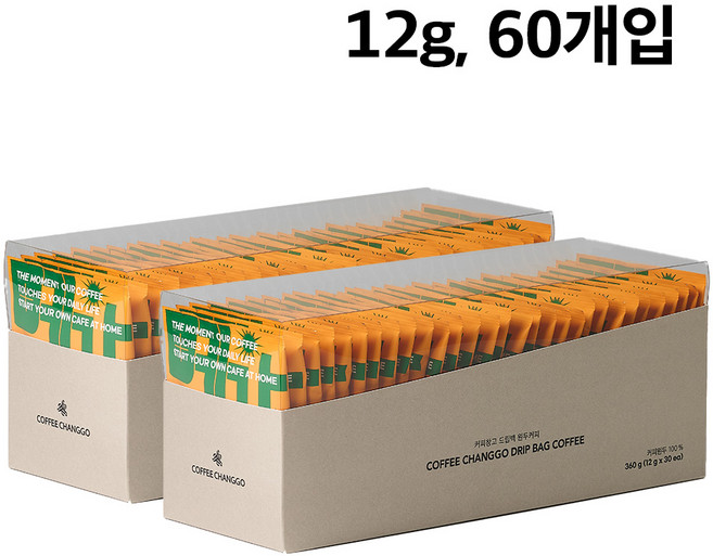 12g 대용량 드립백 60개입 에티오피아 예가체프 G2 커피창고 간편커피 1세트 360g 1박스, 12ml