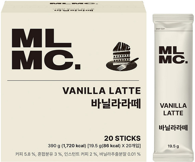 MLMC 바닐라 라떼 스틱, 1개, 20개입, 19.5g