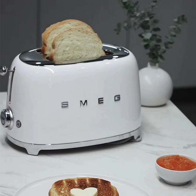 스메그 토스터기 스테인리스 제빵기 SMEG (뚜껑포함), 화이트, 기본 색상