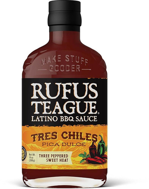Rufus Teague Tres Chiles Pica Dulce BBQ 소스 달콤한 열기 천연 성분이 함유된 프리미엄 바베큐 소스 수상 경력에 빛나는 대담한 맛 글루텐, 15.25 Ounce (1팩), 432.3g, 1
