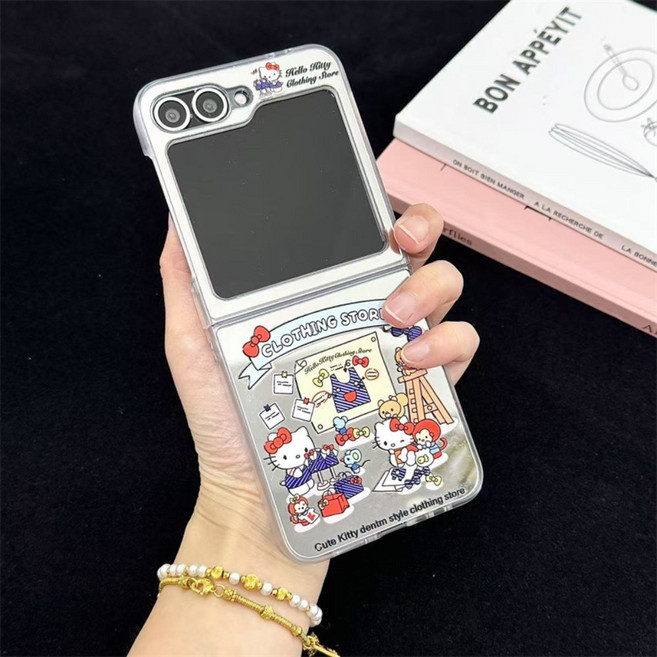 갤럭시z플립7 z플립5 z플립6 힌지보호 투명실리콘 아름다운 꽃 핸드폰케이스