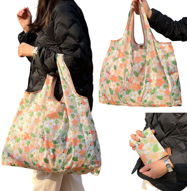 대형 대량 휴대용 시장가방 판촉 에코백 개업 답례품 사은품 장가방 접이식 인쇄 주문 제작 선물, C 타입, 1개