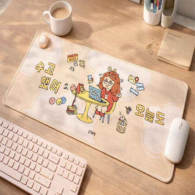 소싱 웜베이비 온열데스크매트 마우스장패드, 1개, 혼합