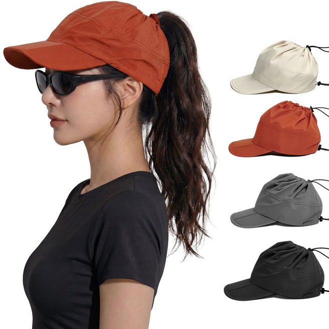 디망 여성 포니테일 바스락 러닝 캡모자