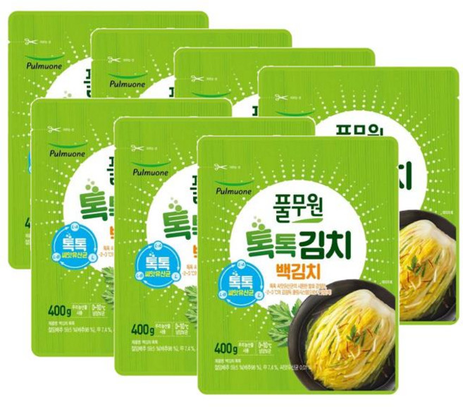 풀무원 톡톡 백김치, 7개, 400g