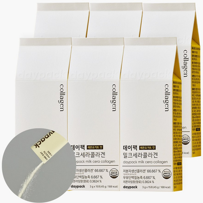데이팩 밀크세라콜라겐 5세대 콜라겐 세라마이드 비오틴, 6개, 15회분