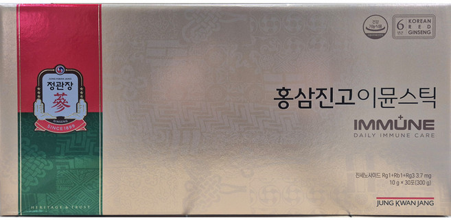 정관장 홍삼진고 이뮨스틱 10g 30포 쇼핑백포함, 1세트, 300ml
