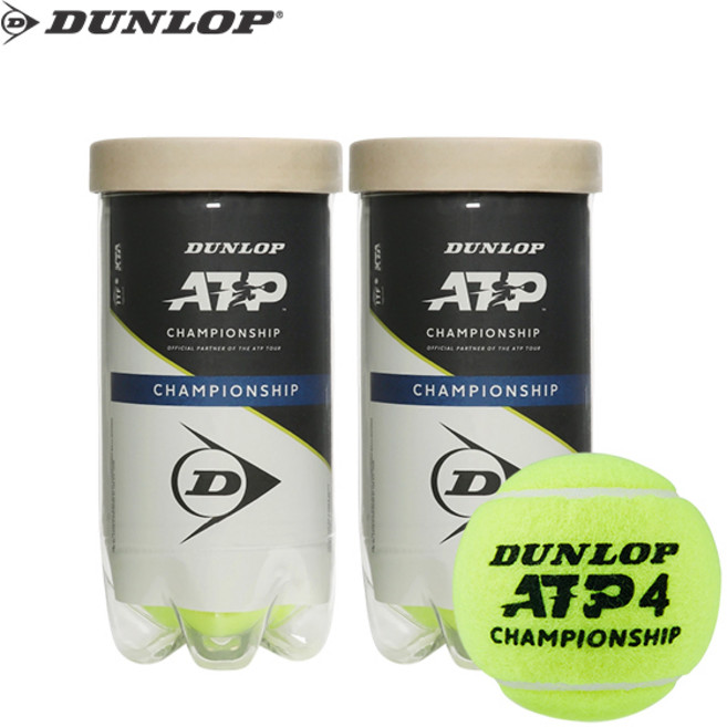 던롭 테니스볼 ATP 챔피언쉽 2캔-4구 테니스공 캔볼 시합구, 3캔_6개입, 던롭 ATP, 2개