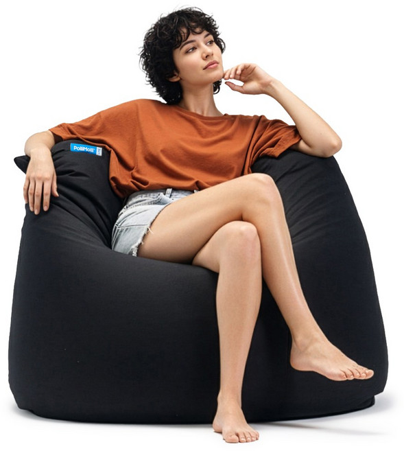 폴리몰리 1인용 스판 빈백 그랜드 LT201, 팬텀 블랙