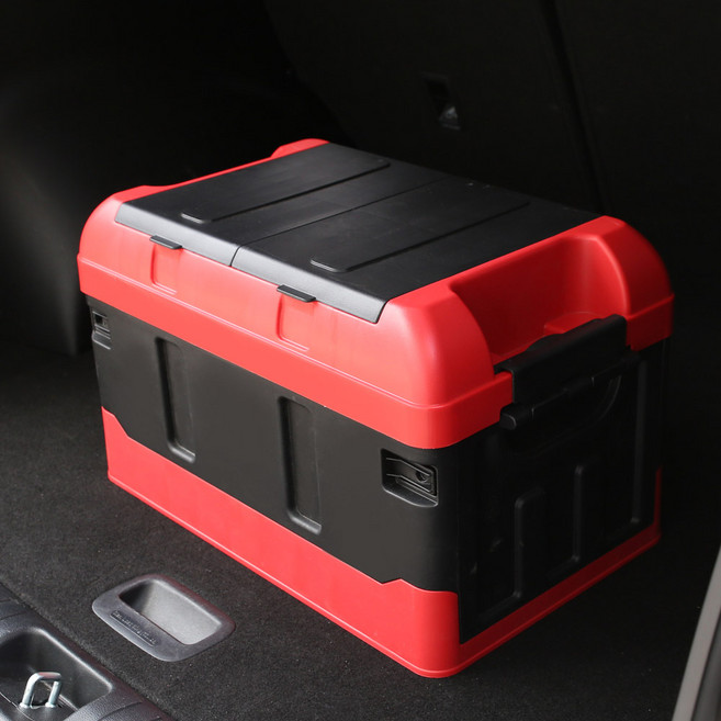 엑스핏 몬스터 특대용량 트렁크정리함 자동차 접이식 수납함, 몬스터 정리함 레드L