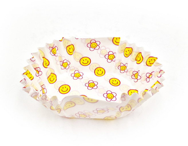 스마일 꽃 코팅반찬컵 머핀컵(타원형) 70mm(S) 80mm(Big) 2가지 옵션, smile,소70x45,300p, 1개