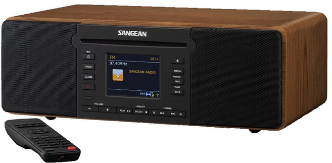 SANGEAN DDR-66BT 藍牙CD音響 數位收音機 木質音箱 遙控器 彩色螢幕, 原木色