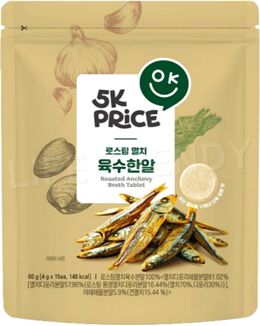 5K프라이스 로스팅 멸치 육수한알, 1개, 60g