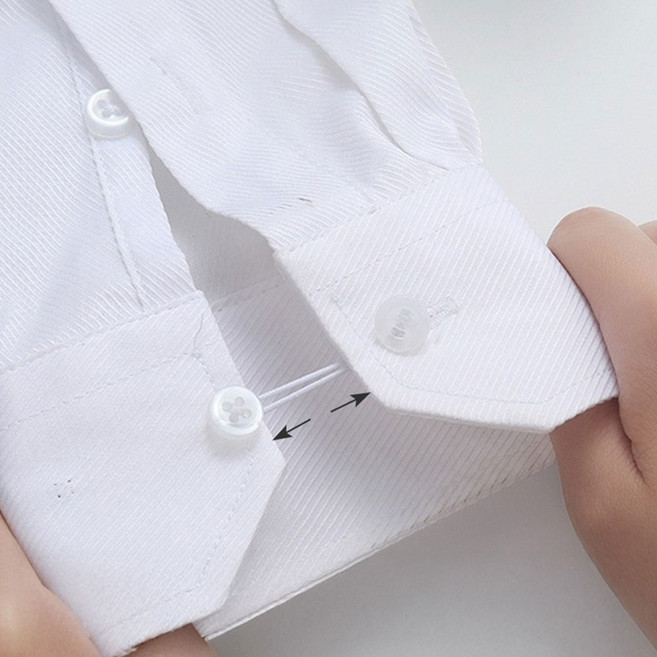 미즈코스 2P 요술 셔츠 단추 소매 늘리기 마술 후크 조절 고리, 3개, 화이트