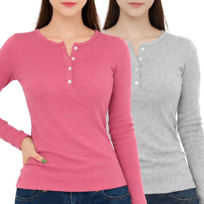 로로스키니 여성 티셔츠 1+1 슬림핏 긴팔 데일리 여자 기본 티