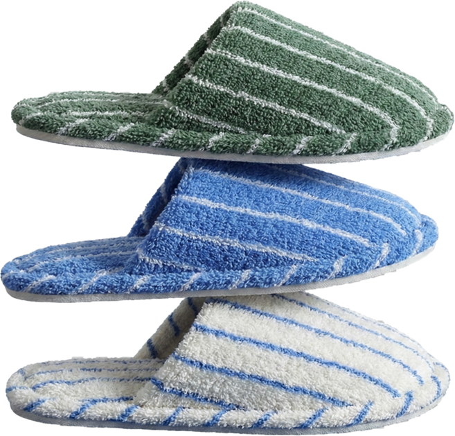 도도 테리슬리퍼 스트라이프 여성용 봄 사계절 슬리퍼 실내화 거실화, 1개, 퓨어화이트