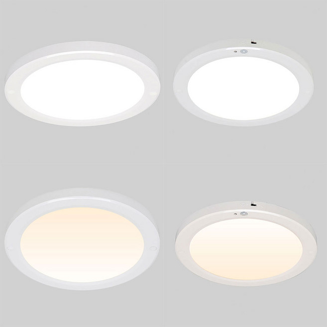 비츠온 LED 슬림 엣지 원형 직부등 센서등 20W, 주백색, 직경220mm(8인치)