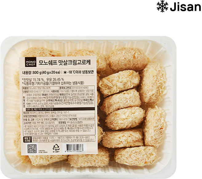 바이오마켓_모노쉐프 맛살크림고로케 800g, 1개