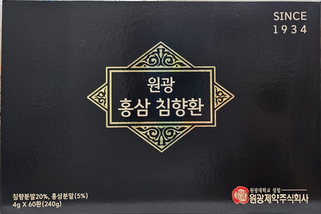 원광 홍삼 침향환 60환, 1개, 4g