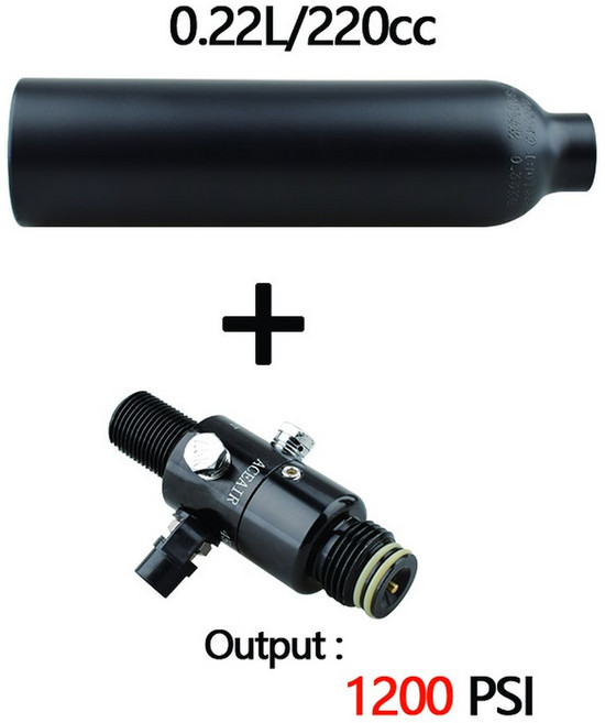 HPA 스쿠버 200BAR 3000PSI 0.22L 공기 탱크 출력 160PSI ~ 3000PSI 압력 조절기 CO2 소다 워터 스테이션 수족관 피팅, TANK AND 1200PSI