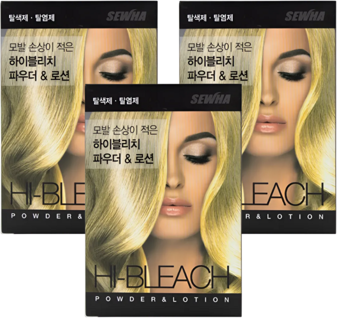세화 하이블리치 파우더 10g & 로션 30ml 탈색약 3개