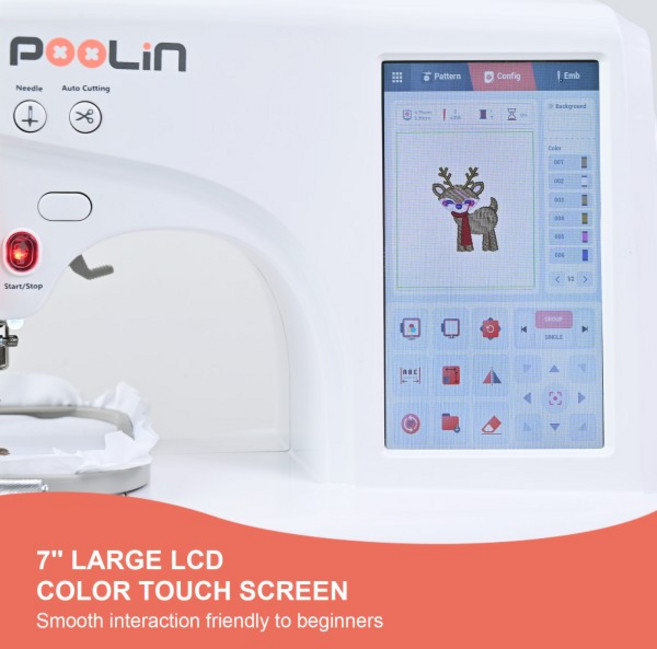 POOLIN EOC05 USB를 포함한 초보자를 위한 컴퓨터 자수 기계 제외, 01 CHINA, 01 110-240V Universal, 1개