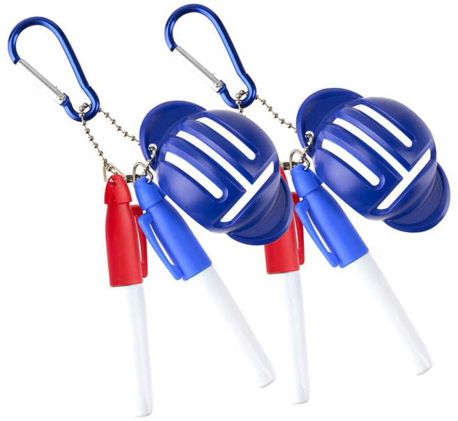 그린유니언 골프 T형 볼 라이너 + 마킹펜 2p + 카라비너 2세트입, 블루, 1세트