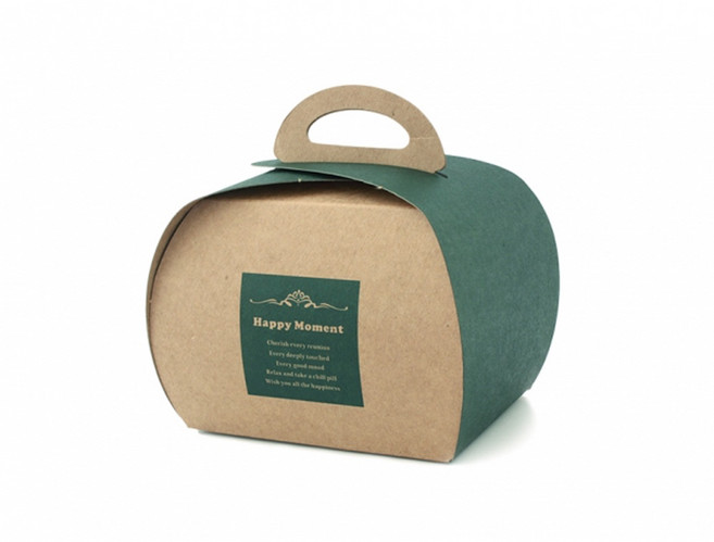 (柚子烘焙食品)1入 外帶點心盒 甜品外帶盒 手提蛋糕盒 蛋糕盒 點心盒 外帶盒 手提盒 禮盒 杯子蛋糕盒 小禮盒 烘焙, 1個, 牛皮綠色