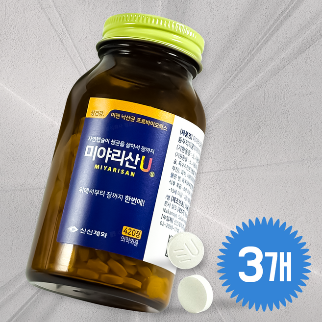 신신제약 미야리산U 180정 x 6병 낙산균 6개월분, 3개, 420정