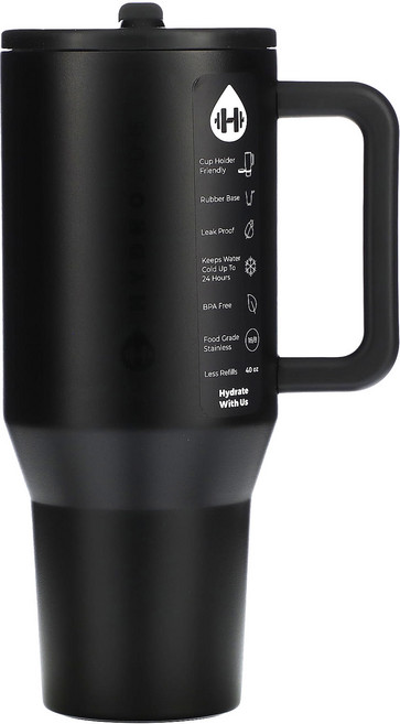 하이드로저그 BPA 무함유 추성훈 아조씨 데일리 텀블러 40oz 11133g, 1개, 1.133L, 블랙