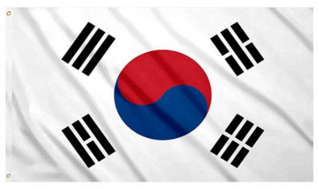 한국 국기 90 150 cm 국기 야외용 폴리에스터 태극기 배너 생생한 색상 변색 방지 내구성 황동 그로밋, 1개, 하양