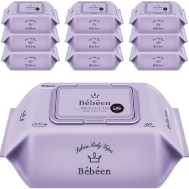 베베앙 센시티브 물티슈 캡형 80매 10팩 ( 물티슈)1EA, 60g, 10개