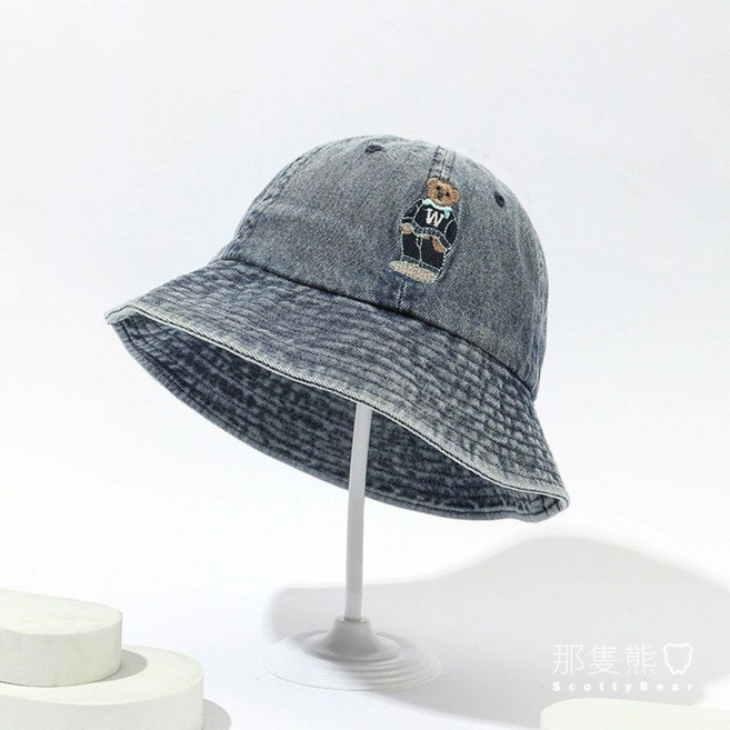 ScottyBear 刺繡熊熊 高磅數 牛仔棉 漁夫帽 (CM371)