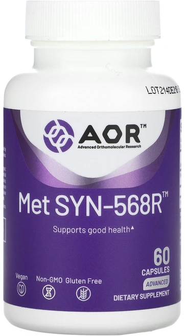 어드밴스드 올쏘몰레큘러 리서치 AOR Advanced Orthomolecular Research AOR Met SYN-568R 식물성 캡슐 60정125782원산지:기타, 1개 - 쿠팡