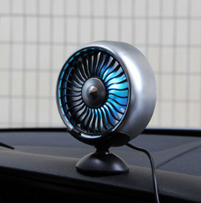 차량용 선풍기 서큘레이터 싱글 송풍구 거치대 무소음 미니 써큘레이터, 블랙