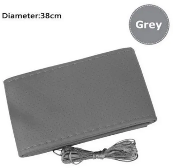 가죽 자동차 스티어링 휠 커버 르노 호환 클리오 메간 시닉 트윙고 캉구 마스터 kwid 심볼 트래픽 캡투르, 01 회색