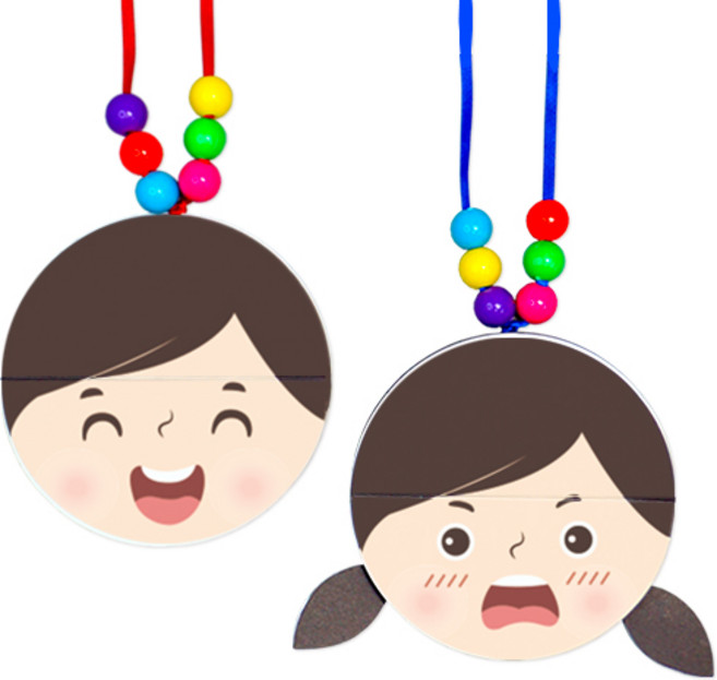 혜명만물마트 나의 감정표현 목걸이(4인용) 감정일기장 감정카드 감정종류 마음아라 감정의종류
