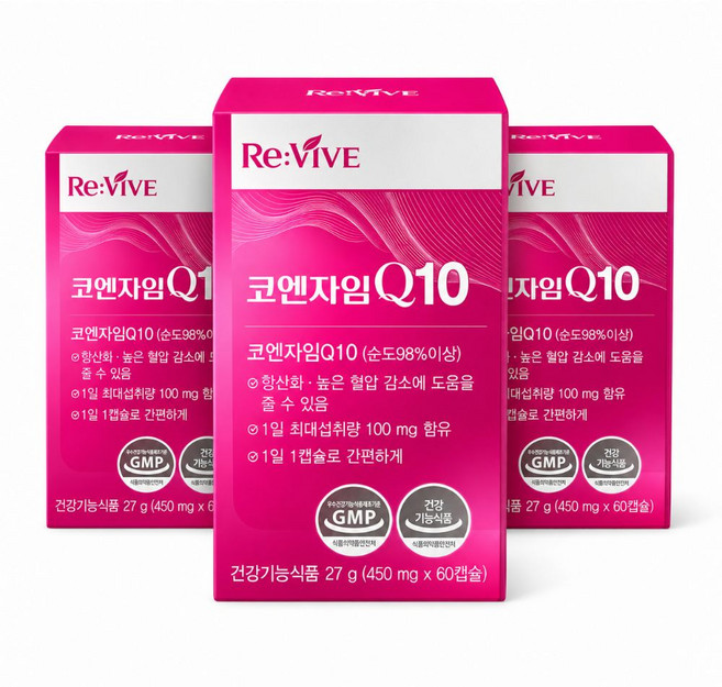 코엔자임 Q10 식약청인증 코큐텐 항산화 높은 혈압감소, 3개, 60캡슐