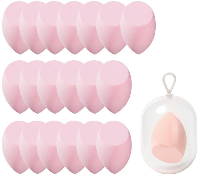 이지앤코 물방울 똥퍼프 파운데이션 쿠션 퍼프, 20개, 라이트 핑크