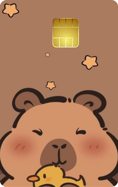 카피바라~~카피카피~귀여운 카피바라 카드스티커, 1개, 5. 오리별 일반형
