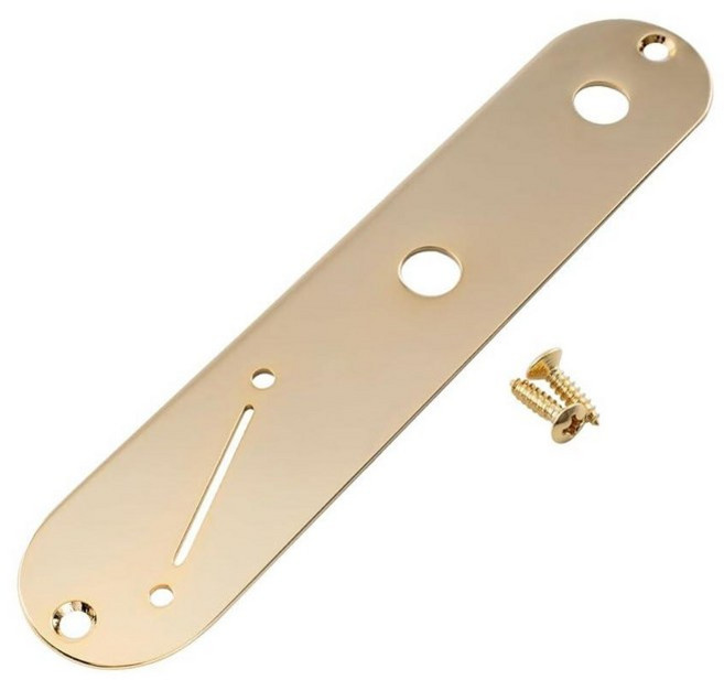 ROZILO 텔레캐스터 기타 골드용 좁은 냄비 구멍 간격 및 각진 스위치 슬롯이 있는 32mm 스틸 텔레 컨트롤 플레이트, 골드