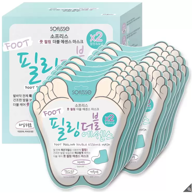 소프리스 풋 필링 더블 에센스 마스크, 10개, 1개입