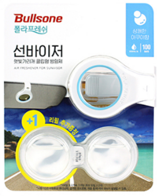 불스원 선바이저 방향제, 1개입, 2개, 아쿠아