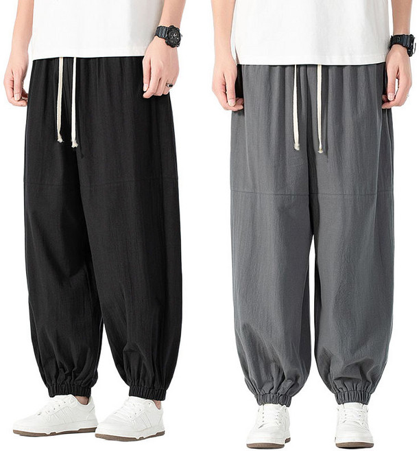 남성용 데일리 캐주얼 팬츠 여름 아이스 빅사이즈 조거팬츠 2중세트