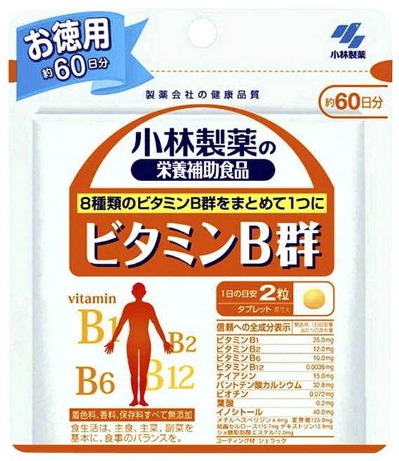 kobayashi 코바야시 제약 비타민B군 이노시톨 판토텐산 칼슘 함유 특가상품 [120정 60일분] 지퍼백포장, 1개, 120정 - 쿠팡